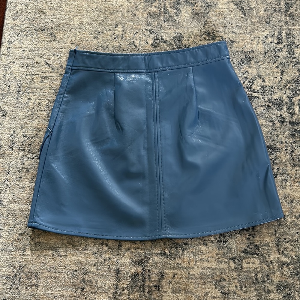 Blue river island leather skirt, size 6